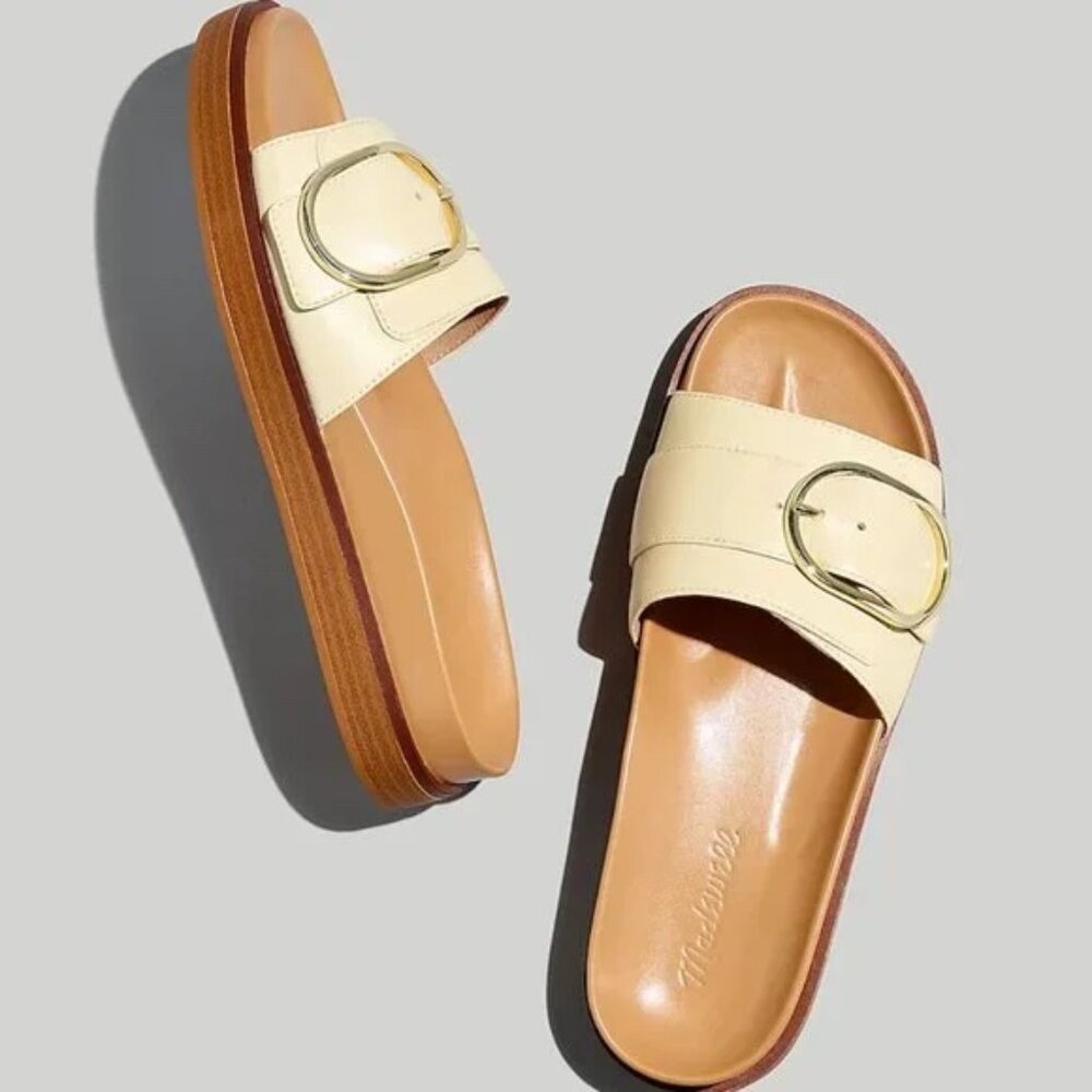 Madewell NK022 The Dayna Buckle Strap Sandal in Sand/Beige Size 8.5